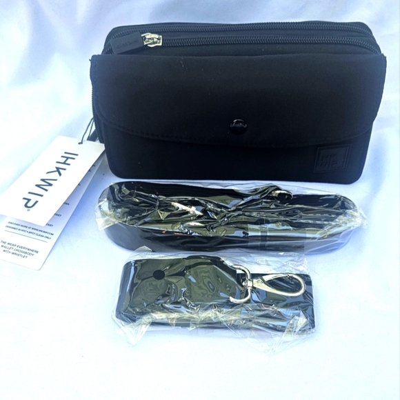 NEW! IHKWIP Convertible Wear Everywhere RFID Wallet Crossbody Bag Handbag Black - Picture 2 of 10